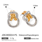 18K PVD-beschichtete Edelstahl-Ohrringe mit unregelmäßigen Erhebungen in Farbangleichung, geometrisch, wasserdicht, exquisite Schmuckgeschenke für Frauen