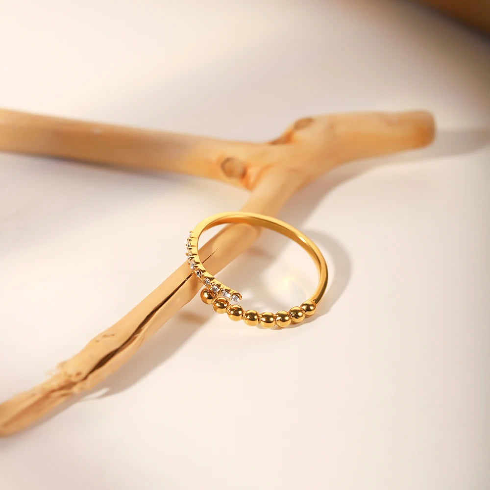 Edelstahl Schmuck Temperament Glas Kristall Verstellbarer Ring für Frauen 2022 Trendiger Exquisiter Wasserdichter Schmuck Geschenk