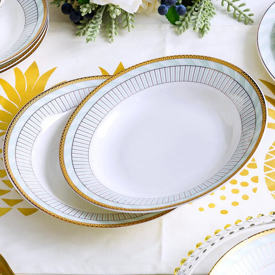 Ensemble de vaisselle en céramique Jingdezhen pour la maison, bol, plat et assiette