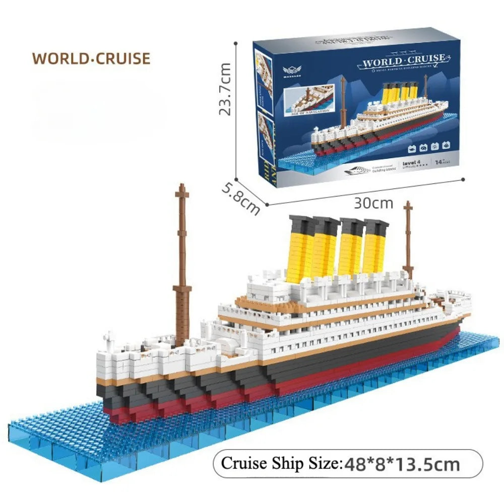 4000+Pcs Titanic Model Cruise Ship Building Blocks MOC Boat Bricks Collection DIY Construction Toys for Children Gift