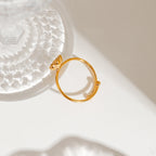 Zora 18K Gold Plated Stainless Steel Light Luxury High End Women's Style - Sweet French Camellia Adjustable Open Ring