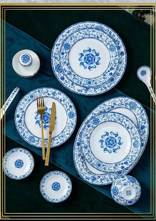 Wholesale European Simple Fengyu Classic Enamel Porcelain Dinnerware Sets