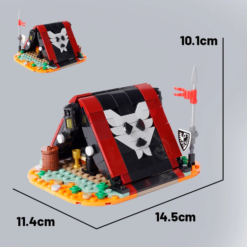 Medieval Military Tower Building Block Rome Knight Castle Siege Vehicle Hammer Boat Tent Flag Sword Weapons Bricks Toys Kid Gift