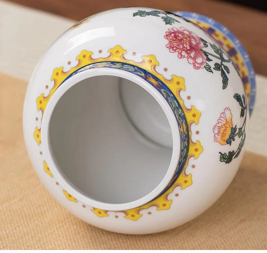 Blue and White Porcelain Ceramic Tea Pot General Can Moisture-proof Sealed Storage Tank Tea Container Box Organizer Canister