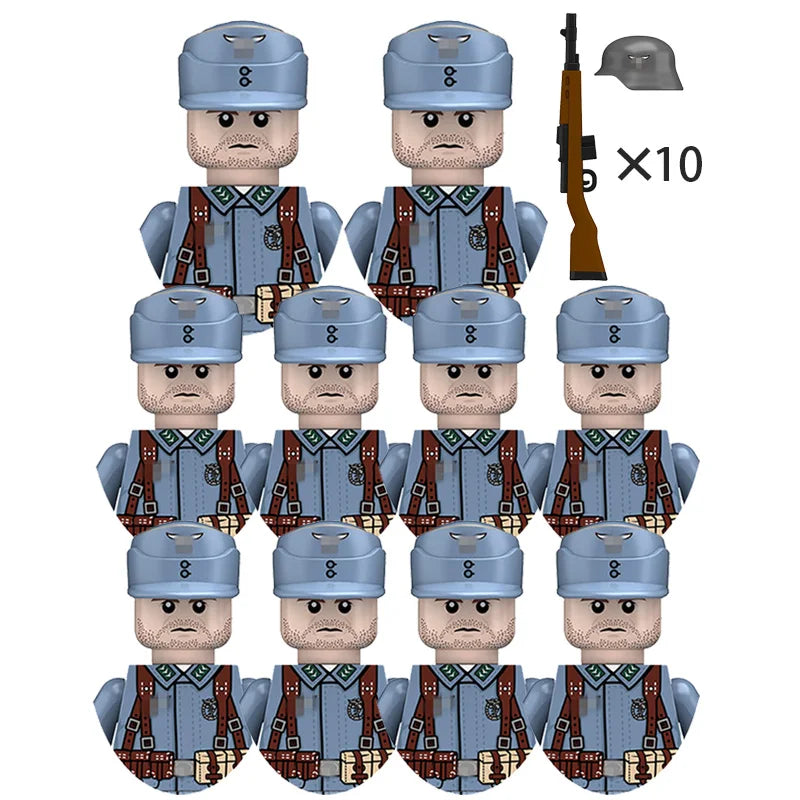 Boy Toys War II Army Soldiers Mini Military Weapons Model Small Particles Building Blocks Suits Childrens Birthday Gifts