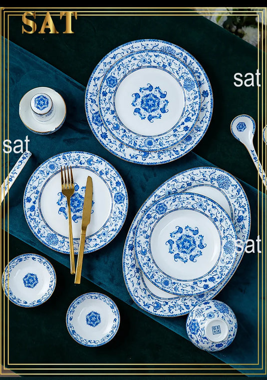 Wholesale European Simple Fengyu Classic Enamel Porcelain Dinnerware Sets