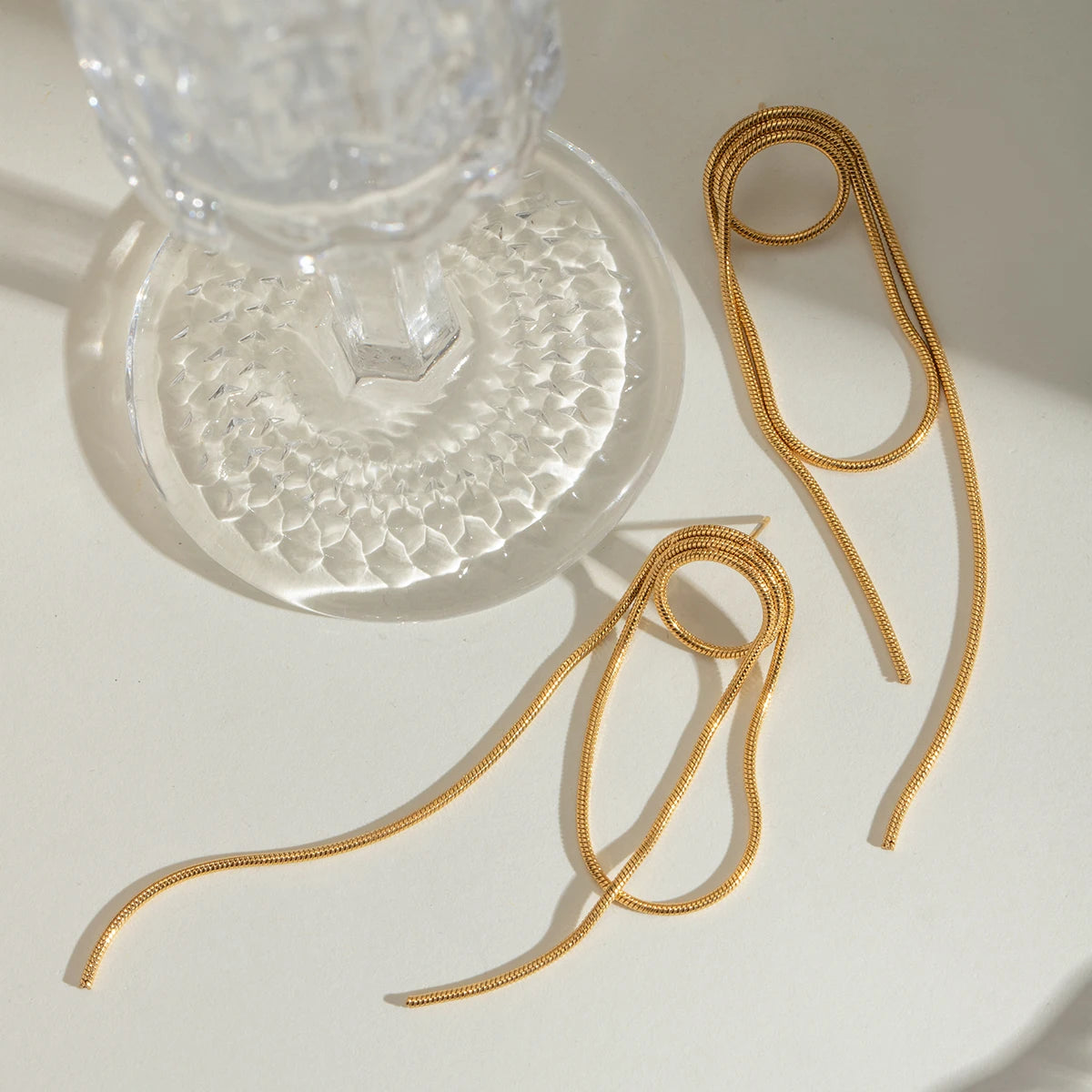 Trendy 18k Stainless Steel Vintage Squre Imitation Pearl Earrings Women Statement Charm Texture Rust Proof Jewelry