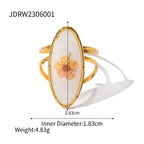 Literary Retro Eternity Flower Design 18K Gold Plated Jewelry Adjustable Stainless Steel Waterproof Ring For Ladies Jewelry Gift