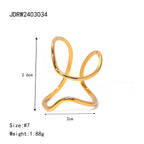 Anillo de apertura con líneas geométricas minimalistas de acero inoxidable, chapado en oro de 18K, a prueba de óxido, encanto de temperamento libre, joyería bijoux