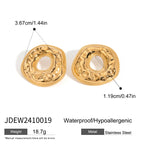 Übertriebene 18k vergoldete Edelstahl-Hammerkorn O-förmige Ohrringe für Frauen 18K Edelstahl Hochwertiger Schmuck Bijoux