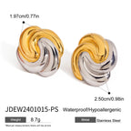 Zora Retroism 18K Gold Colour Plated Stainless Steel Gold Colour Silver Color Scheme Earrings, Women's Light  Adjustable Ear