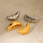18K forgyldt rustfrit stål Minimalistisk Glat Oversized Croissant Wrap Øreringe Anløbssikre Lys Luksus Øresmykker til kvinder