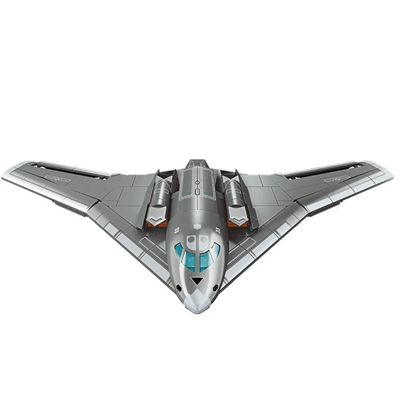 Stealth Bomber Fighter Jet Assembly Building Blocks Toy for Children Boys Educational H-20 Strategic Aircraft Model