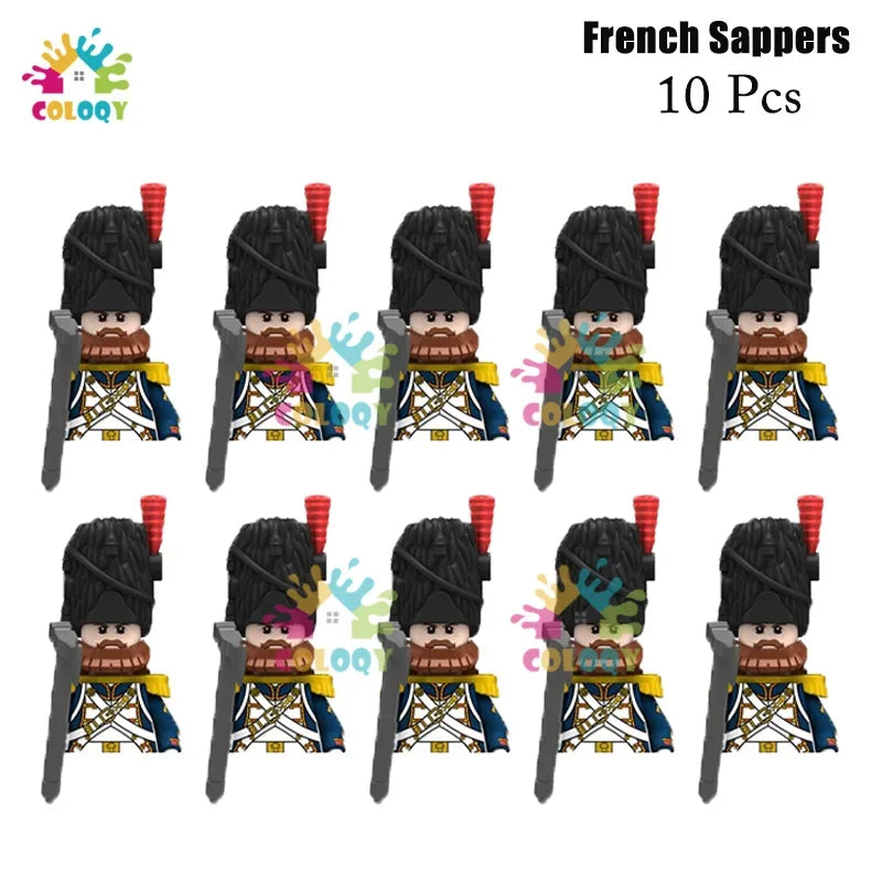 Kids Toys 22/10 Pcs Napoleonic Wars Military General Soldier Building Blocks Imperial Navy Figures Toys For Kids Birthday Gifts