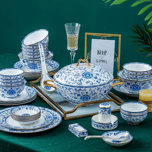 Vente en gros de services de vaisselle en porcelaine émaillée classique Fengyu simples européens