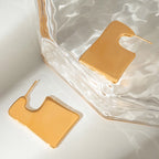 Stilfulde 18K forgyldte rustfrit stål Simple Store Glatte Uregelmæssige Øreringe Dame Charms Vandtæt smarte smykker