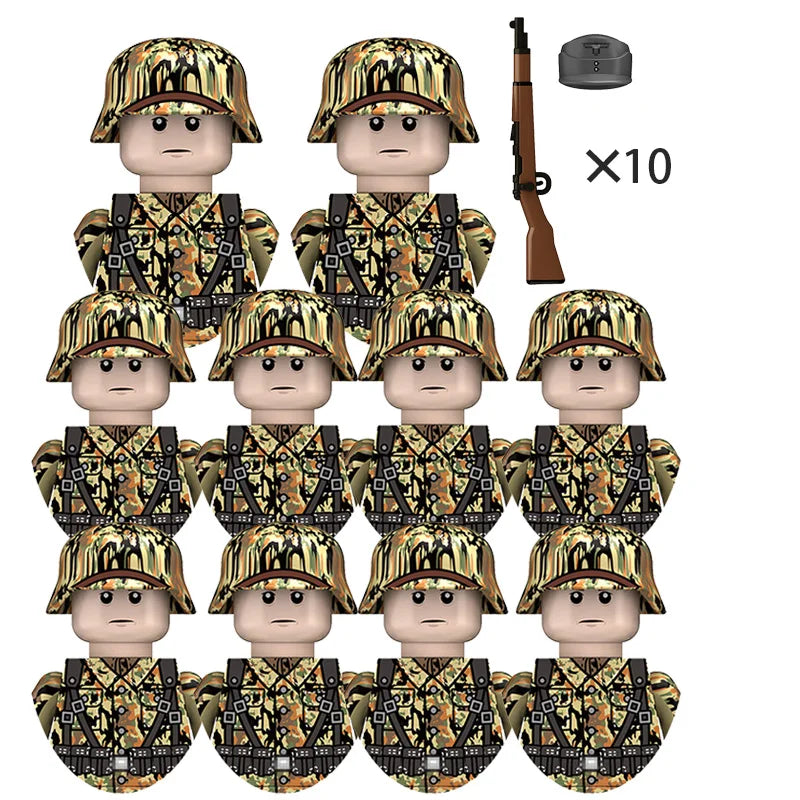 Boy Toys War II Army Soldiers Mini Military Weapons Model Small Particles Building Blocks Suits Childrens Birthday Gifts