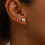 4 Paare pro Karte Edelstahl Kreuz weiße Strass Perlen Ohrringe Damen 18K PVD-beschichtet Allergikerfreundlich Rostfrei Schmuck