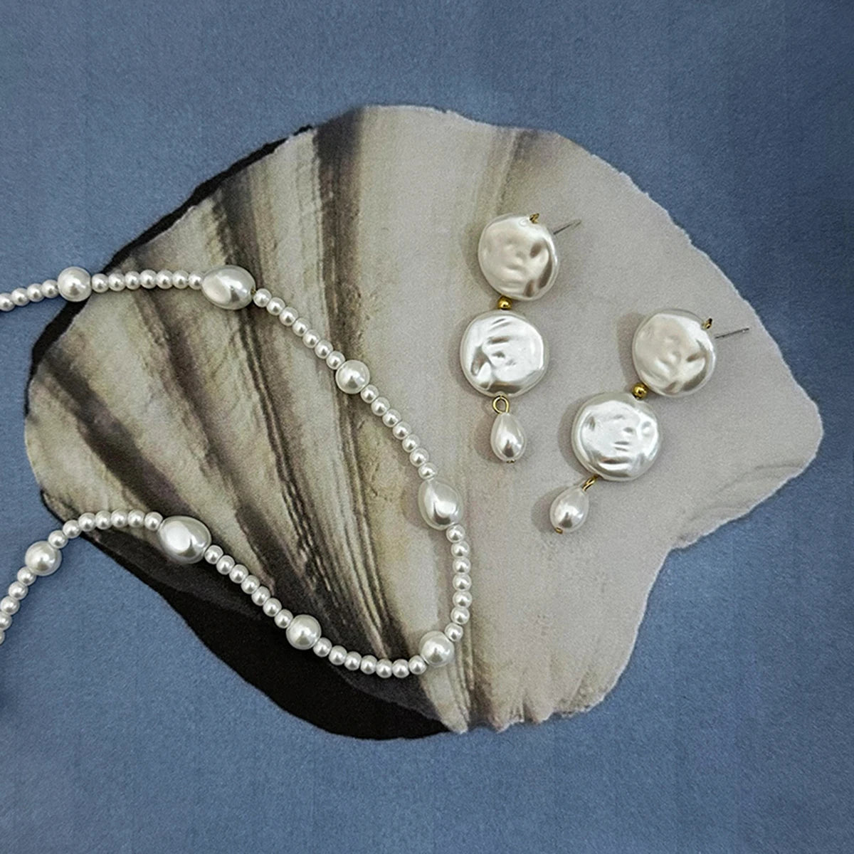 18K forgyldt erklæring Akryl perleknap glas vanddråbe øreringe kvinder rustfrit stål Rustfri smykker