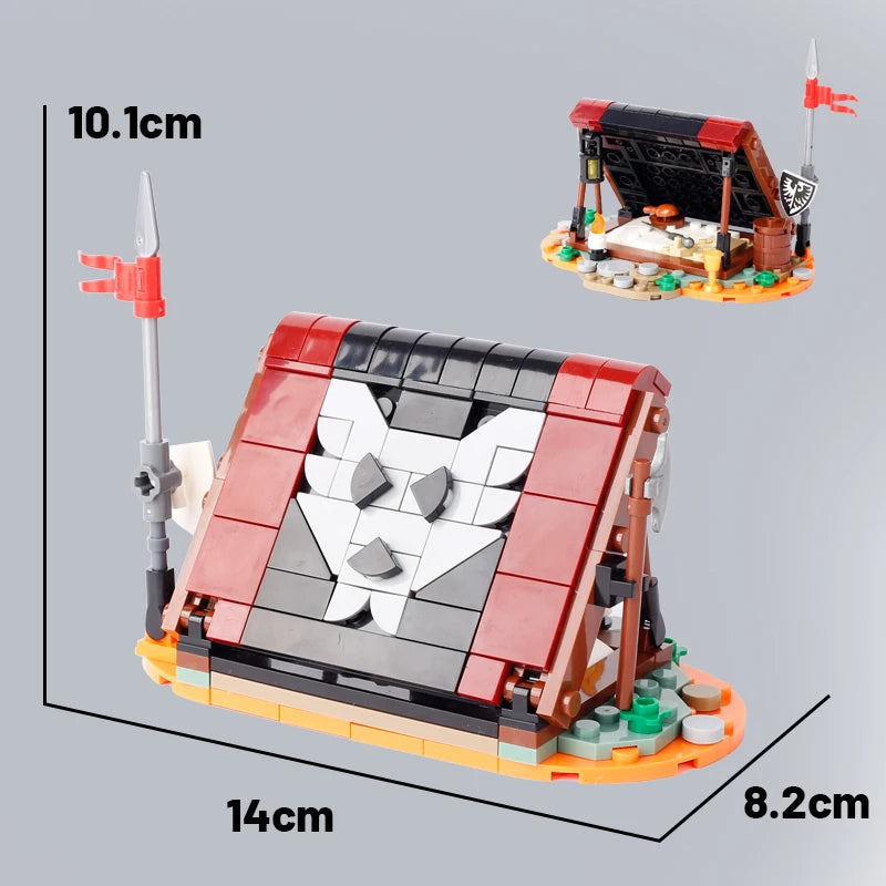 Medieval Military Tower Building Block Rome Knight Castle Siege Vehicle Hammer Boat Tent Flag Sword Weapons Bricks Toys Kid Gift