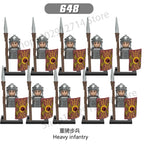10Pcs/Set Historical Medieval Sparta Heroes Crusader Roman Soldiers Building Blocks Military Action Figures Bricks Toys For Kids