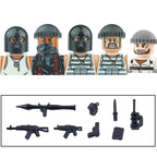 City Accessories MOC Villain Gangster Figures Building Block Modern Soldier Mask Helmet Guns Bazooka Military Weapon Bricks Toys