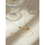 Trendy 18K PVD belagt rustfrit stål Delikat Bowknot Y Halskæde Kæde Damer Vandtæt højkvalitets charme Stilfulde smykker