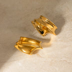 Minimalistisk rustfrit stål 18 karat guld mode uregelmæssigt design øreringe Rustfrit forhindrer allergi Trendy charmsmykker