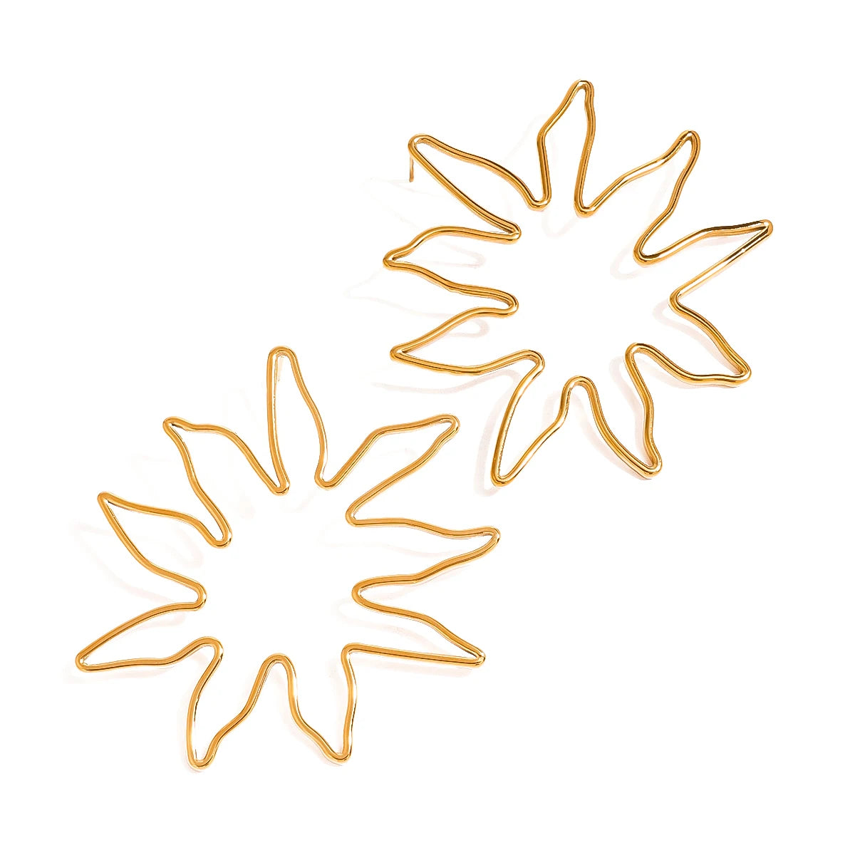 18K forgyldt rustfrit stål skal Glat buttet øreringe Kvinder Charms Metal Tekstur Vandtæt smykker Gala Gave