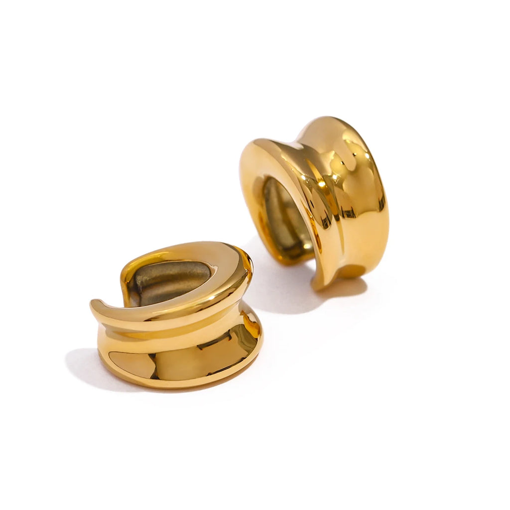 Roestvrijstalen minimalistische C-vormige maanboog oorclip 18k verguld anti-allergisch stijlvolle vrije temperament charme bijoux sieraden