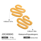Minimalist 18k Gold Plated Serpentine S Shaped Smooth Earrings Stainless Steel Women Exquisite Jewelry Bijoux Femme