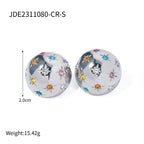 18k forgyldte delikat rustfrit stål stjernehalvkugle øreringe Indlæg Rhinestone Light Hyggelig Rustfast Bijoux Femme Gallagave