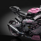 Kbox Pink Motorcycle Racing Building Block Model | 2045PCS Large-Scale Collectible Block Toy | Desktop Decoration