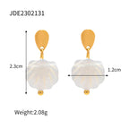 18K PVD Plated Design Stainless Steel Beach Vacation Shell Element Waterproof Pendant Necklace/Earring Metal Attractive Jewelry