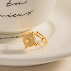 Bohemia Kristall Scheibe Stern Offener Ring Kreativer Sommer Strand Edelstahl Verstellbarer Wasserdichter Schmuck Urlaub Geschenk Anillos