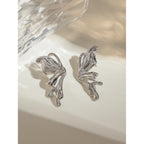 18K PVD-belagt rustfrit stål Minimalistisk Y2K-stil Sød og cool gotisk stereo sommerfugleøreringe Stilfulde, rustsikre smykker