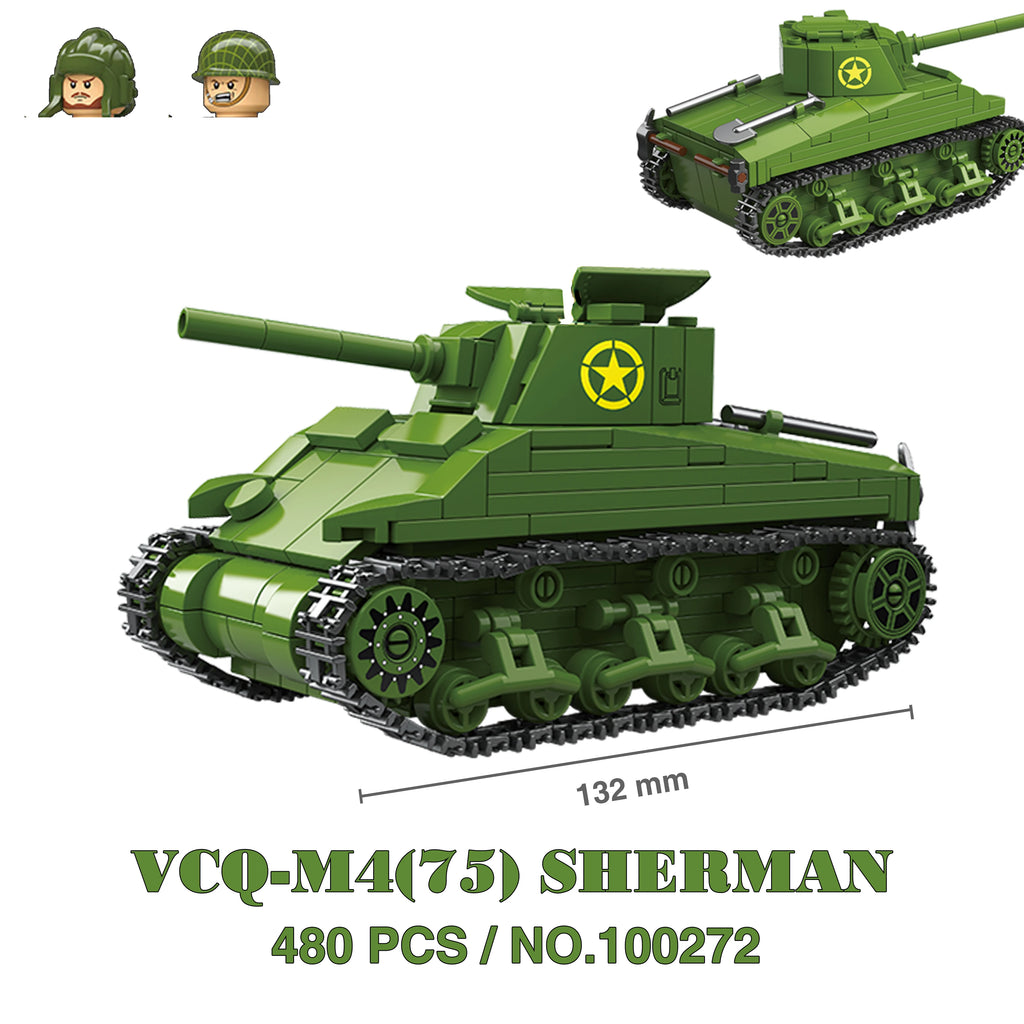 Military Tanks Stuart SdKfz251 PanzerVI Sherman US Army Quan Guan WW2 Soldier Figure Model Building Block Brick kid Children Toy