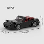 Mini Cabrio MOC Open Car Vehicle City  Racer Runabout Building Blocks Brick Cabriolet Supercar Kids Toys Gift Boys