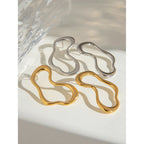 18K Gold Plated Anti Allergic Stainless Steel Atypical Irregular Cutout Earrings Charm Daily Exquisite Jewelry Bijoux Femme