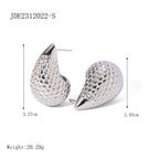 Rustfrit stål minimalistisk 18 karat guld mode tekstureret vanddråbe øreringe Rustfri kvinder Trendy charme Stilfuld gallagave