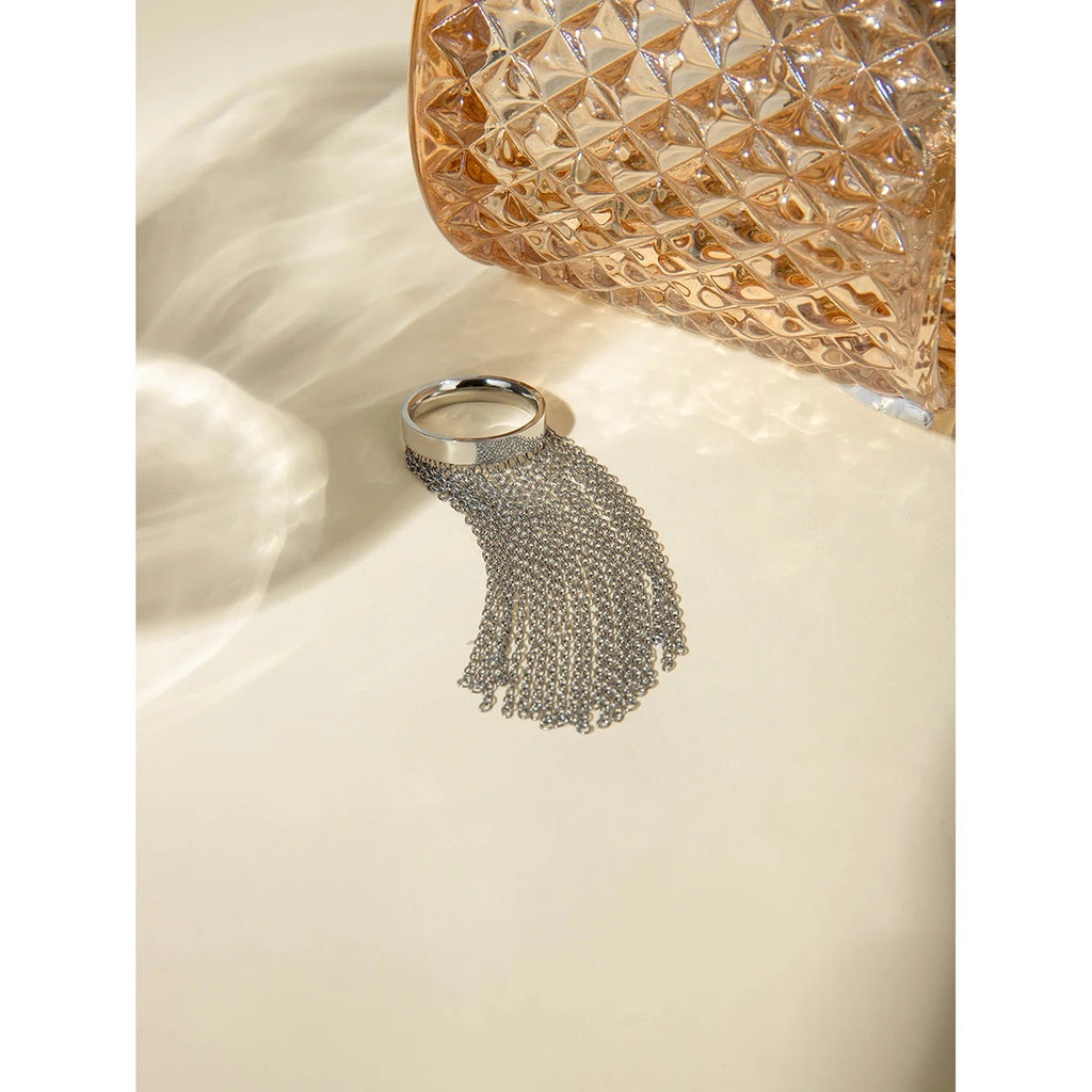 Acciaio Inossidabile La Catena Nappa Nuovo Design Colore Acciaio Metallico Anello Chiuso Gioielli Alla Moda Anello Aperto Dichiarazione Regalo Per Feste