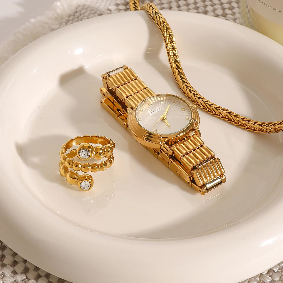 18k Gold Plated Stainless Steel High End Diamond Light Luxury High-end Snake Shaped Ring Prevent Allergy Charm Jewelry