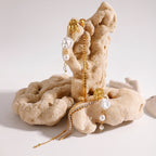 18k Gold Plated Stainless Steel Elegant White Zircon Claw Chain Circular Tassel Earring Women Prevent Allergy Gala Gift