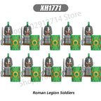 10Pcs/Set Historical Medieval Sparta Heroes Crusader Roman Soldiers Building Blocks Military Action Figures Bricks Toys For Kids