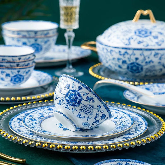 Wholesale European Simple Fengyu Classic Enamel Porcelain Dinnerware Sets