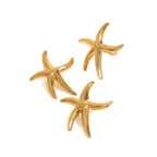 Zora Waterproof Stainless Steel Big Starfish Stud Earrings Hypoallergenic Waterproof Daily Boho Vacation Beach Jewelry