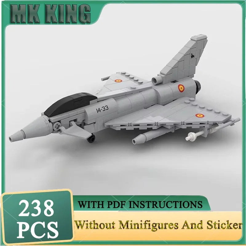 Moc Building Blocks 1:72 Scale Aircraft Eurofighter Typhoon Model Technology Military Fighter Model Series Bricks Assembly Toy