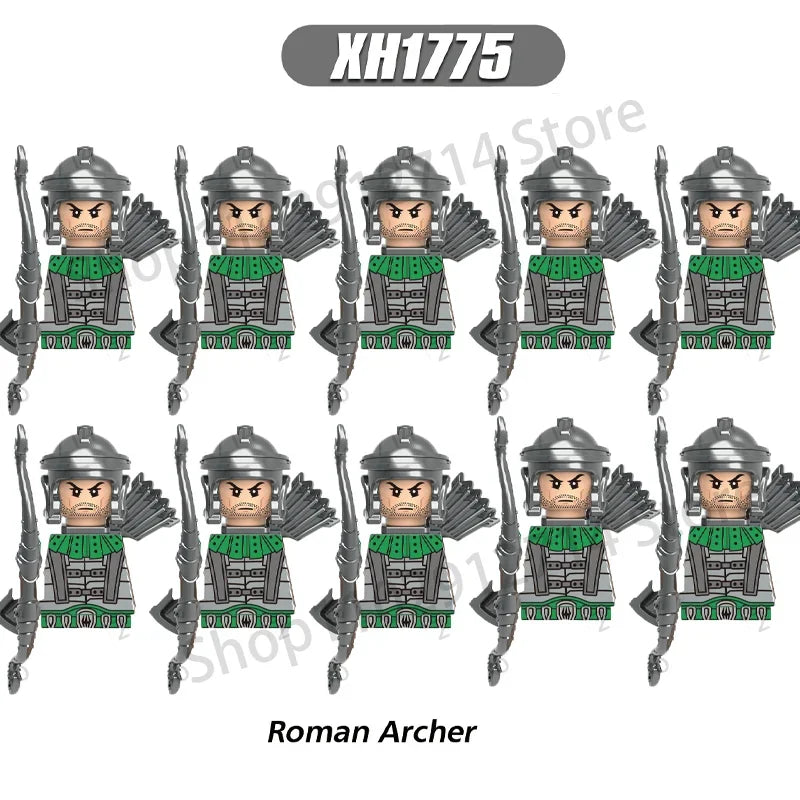 10Pcs/Set Historical Medieval Sparta Heroes Crusader Roman Soldiers Building Blocks Military Action Figures Bricks Toys For Kids