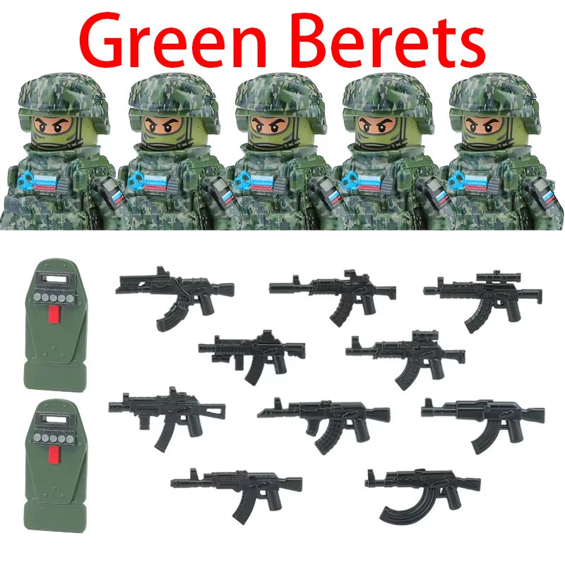 Military Special Forces MOC Building Block German KSK Special Forces Soldier Figure SWAT Army Gun Weapon Vest Backpack Brick Toy