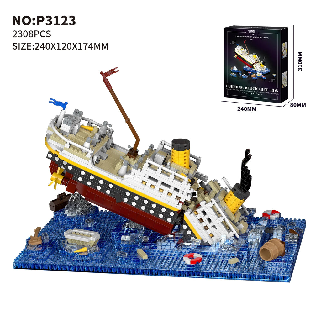 New Arrival Kids Building Blocks Assembly Toy Titanic Male and Female Puzzle Cruise Ship Model Children's Toy Christmas Gifts
